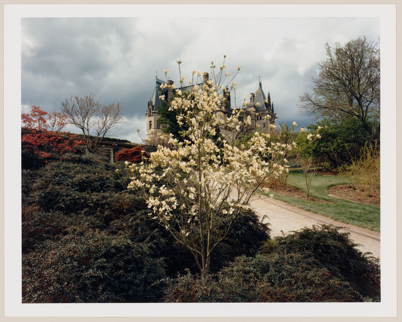 Viewing Olmsted: View of a house from the flower garden, Vanderbilt Estate, "Biltmore", Asheville, North Carolina