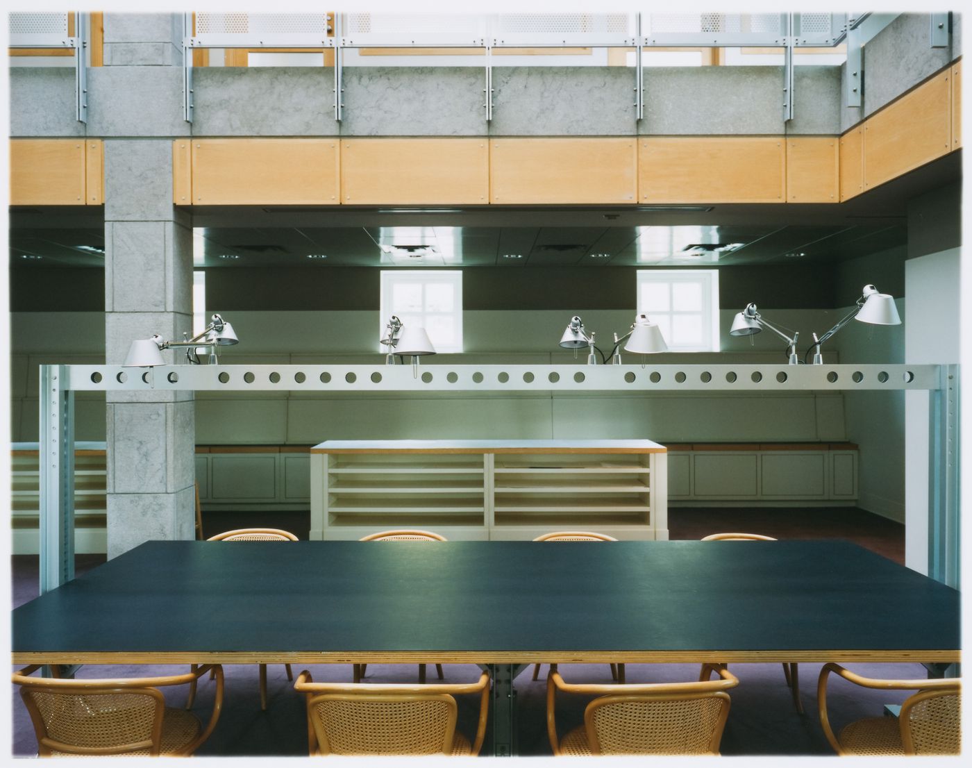 Partial view of the third floor of the Alcan Wing for Scholars, Canadian Centre for Architecture, Montréal