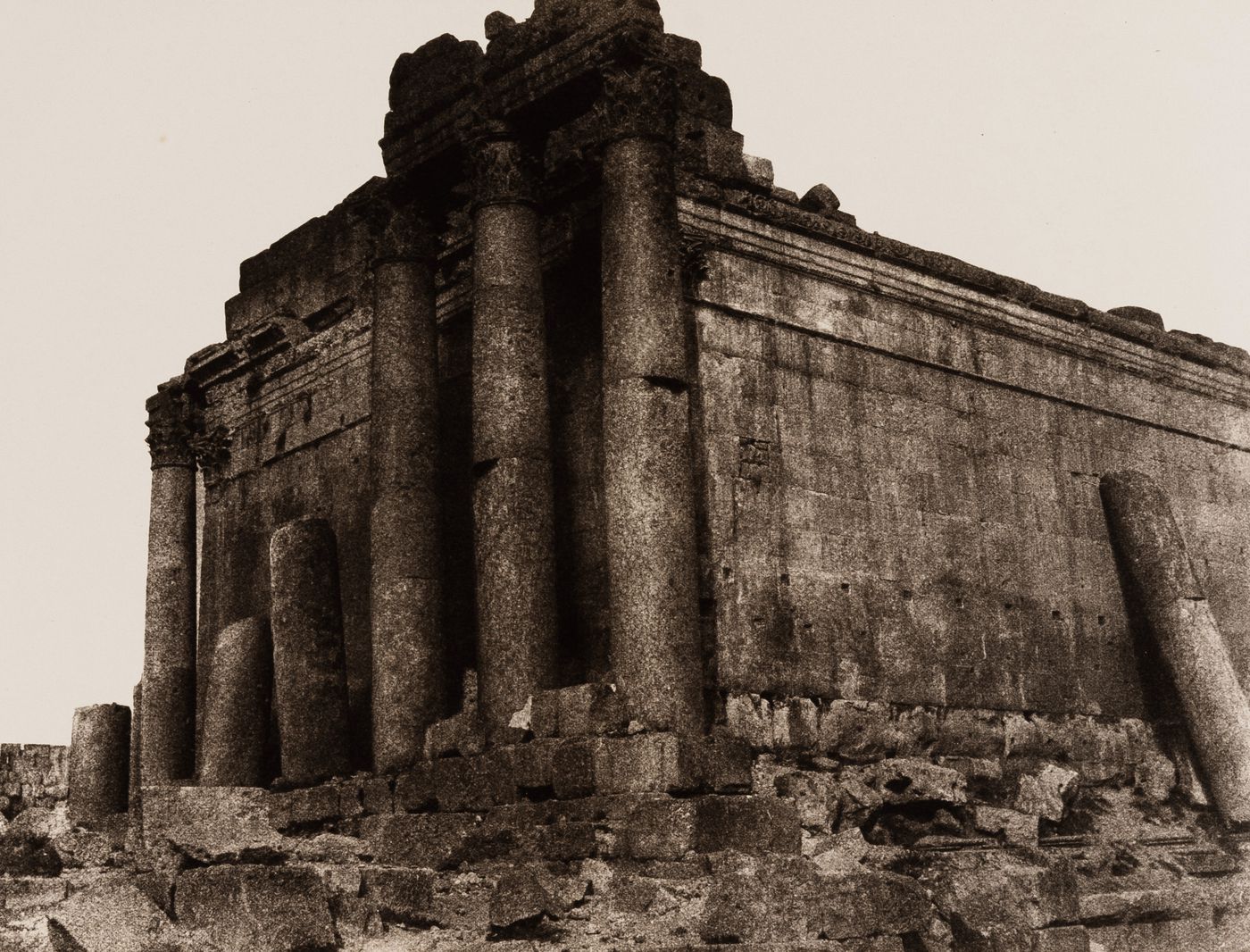 View of the ruins of the Temple to Jupiter, Baalbek, Ottoman Empire (now in Lebanon)
