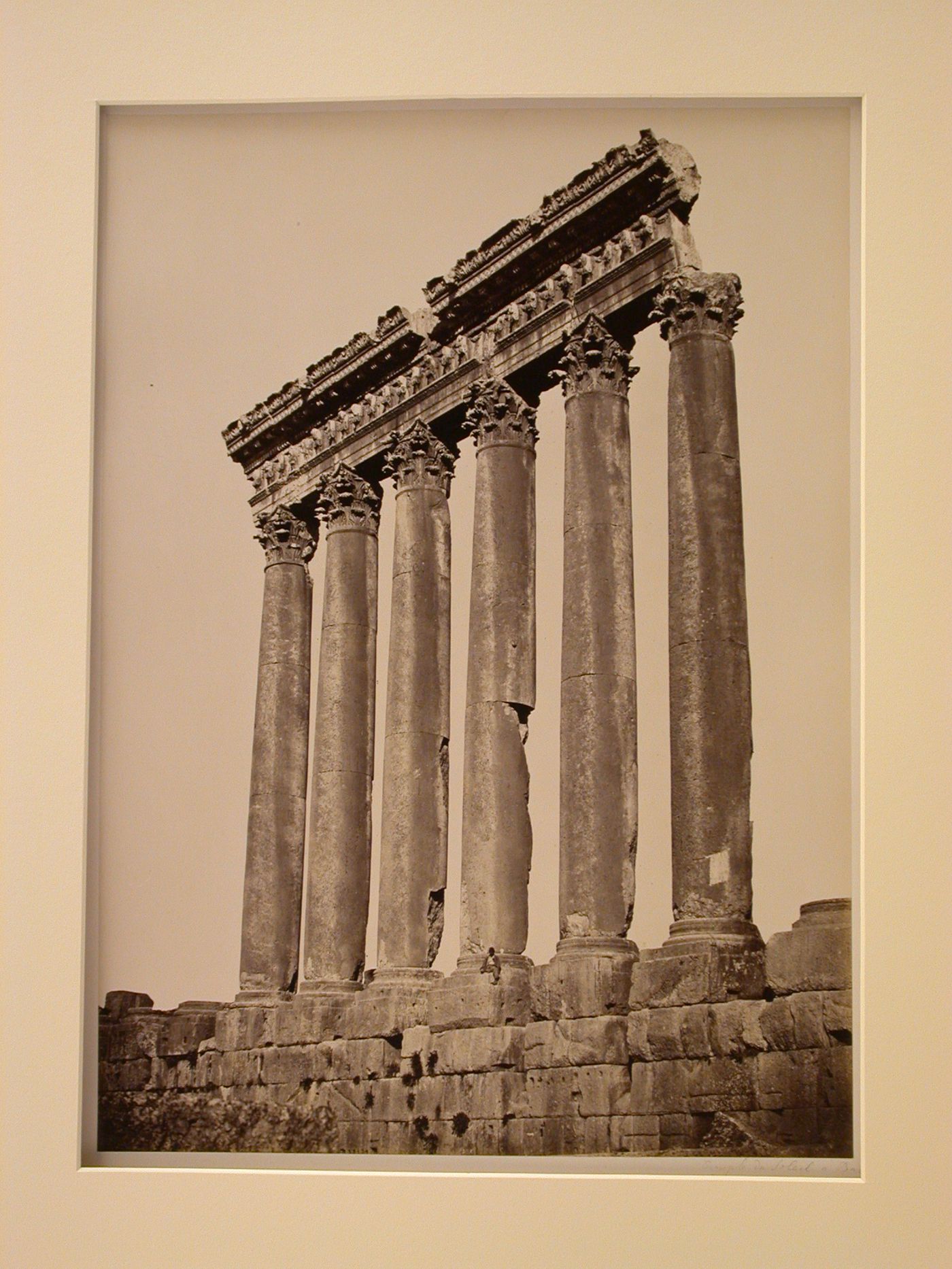 Temple of Jupiter Heliopolitanus, remaining columns of southern colonnade, front view, Balabaakk, Lebanon
