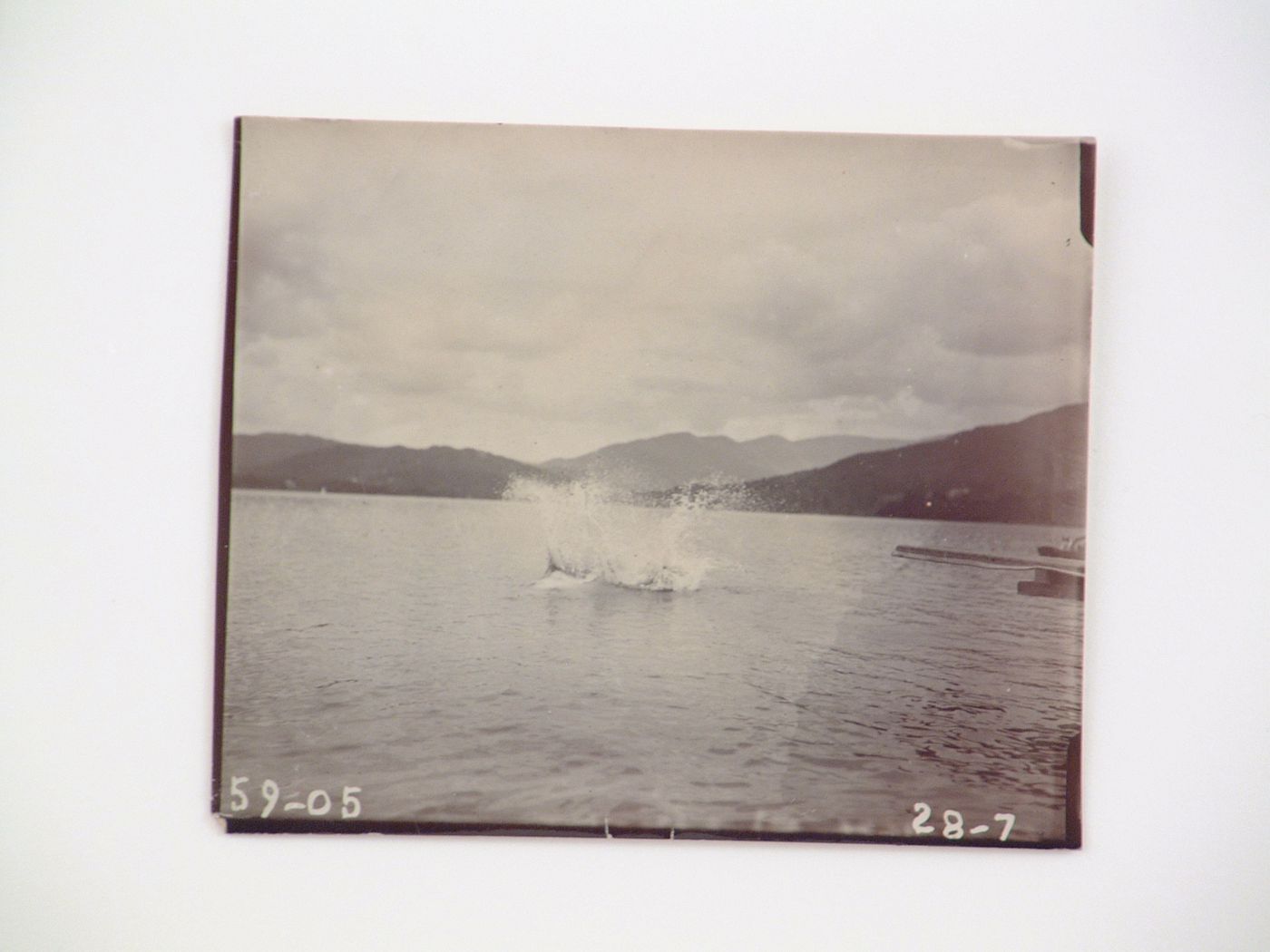 View of a splash from diver into water, Zambezi River