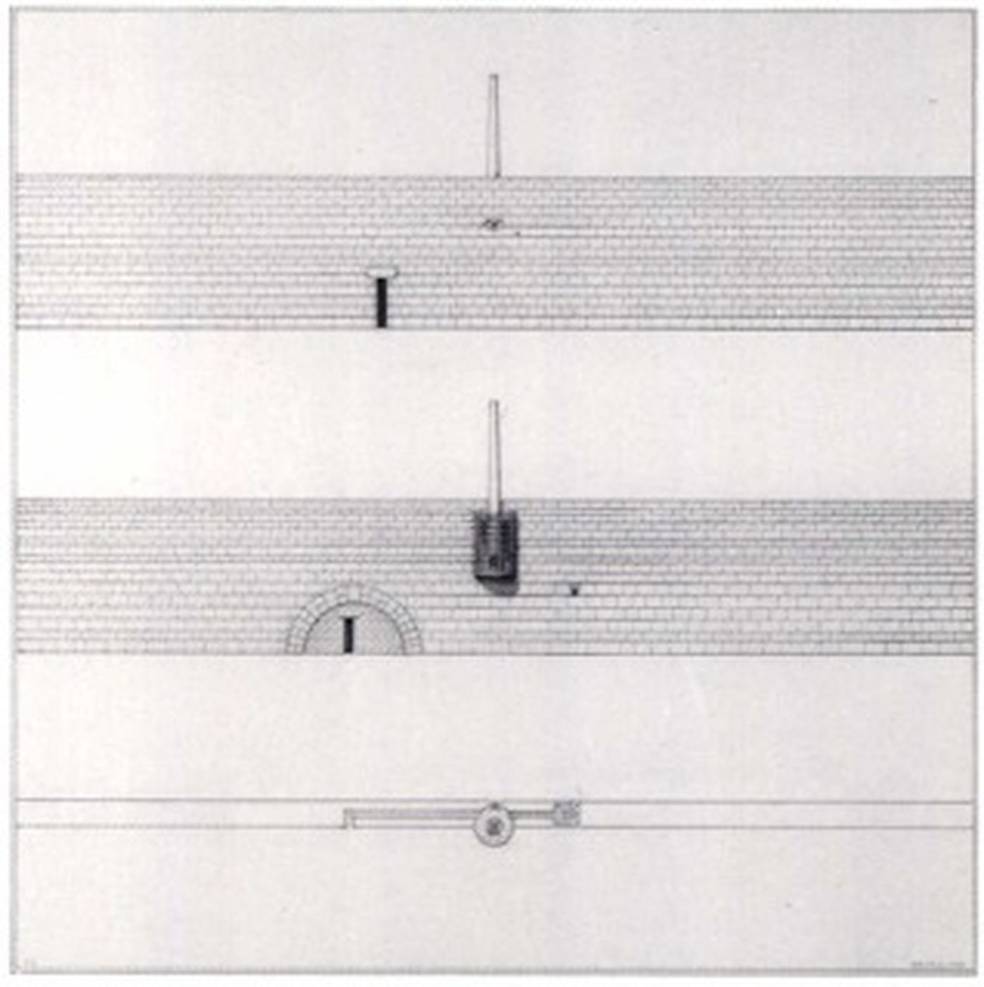 Elevations and plan for Folly Two: Six Hundred Leagues of Stone