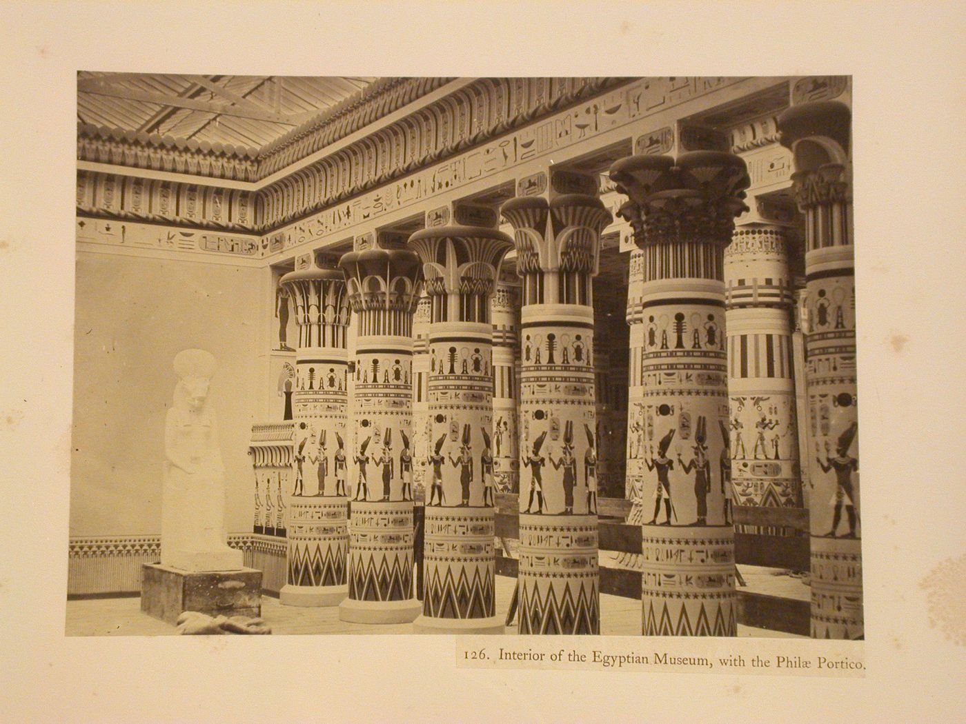 Interior of the Egyptian Museum, with the Phile Portico, Crystal Palace, Sydenham, England