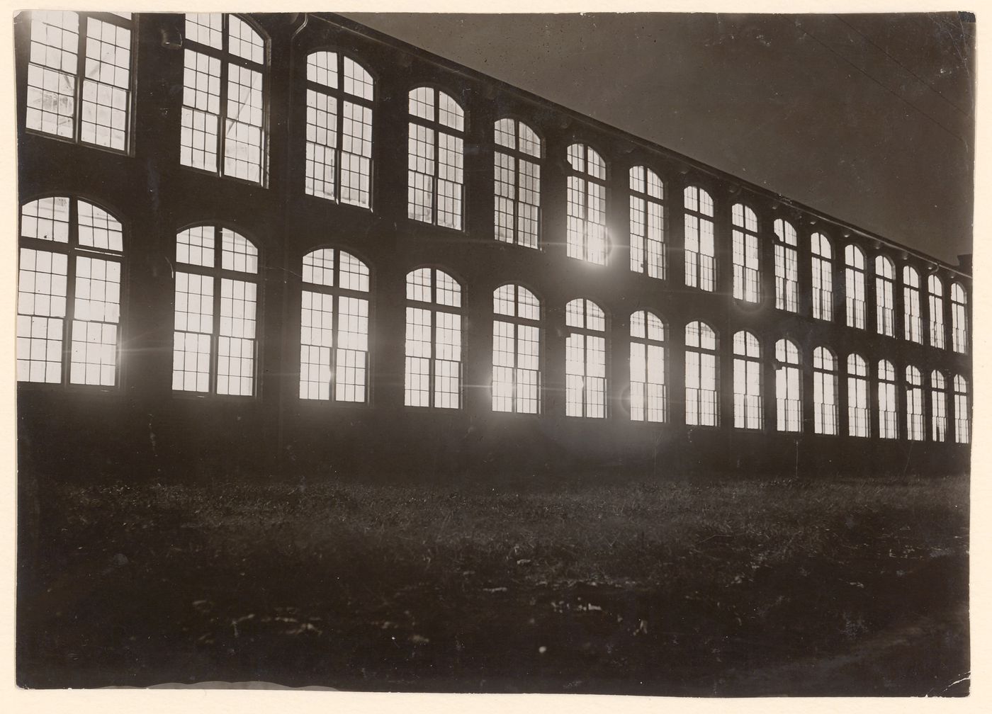 Flint Mill, exterior view of building at night, Gastonia, North Carolina