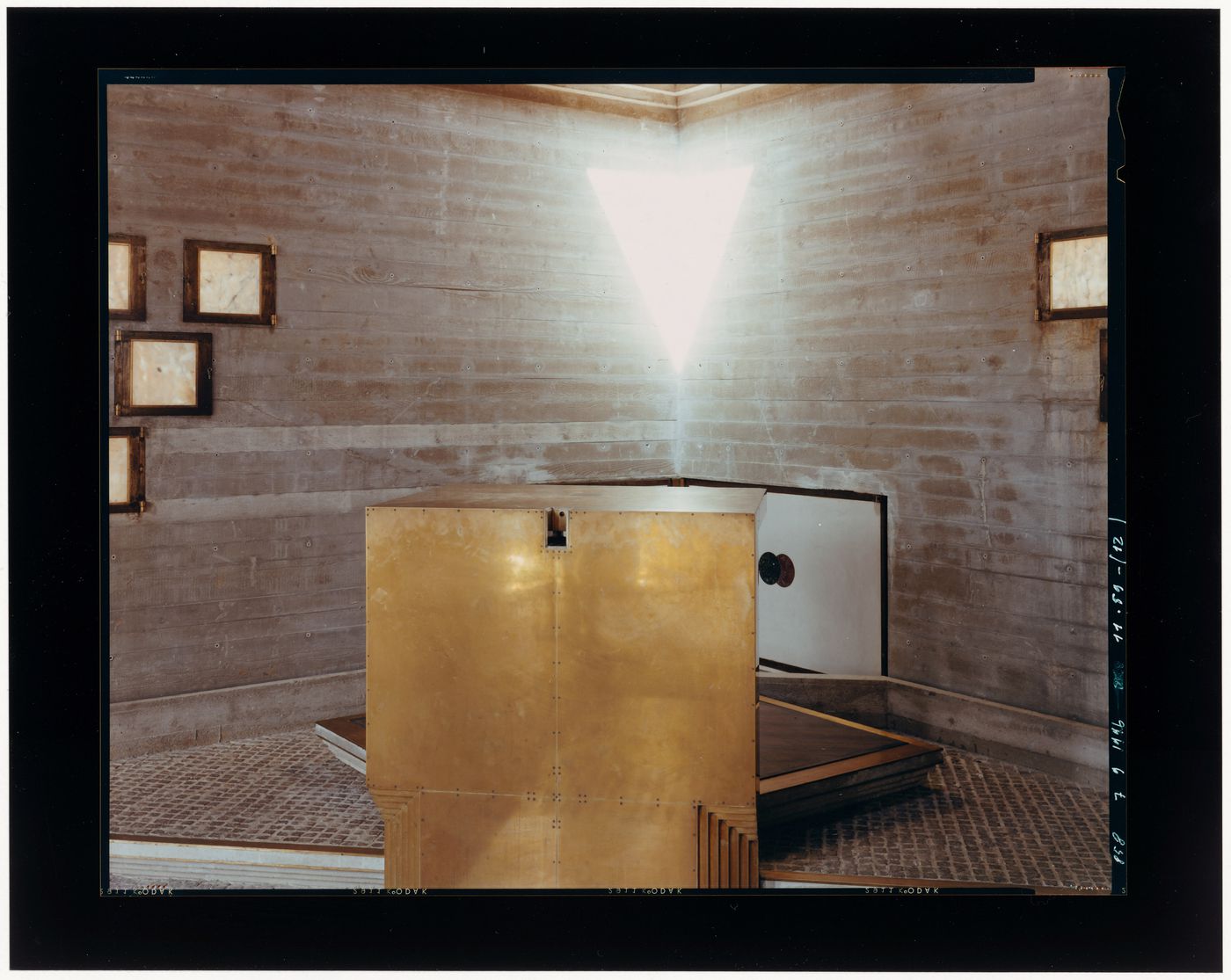 Interior view of the chapel showing the altar, Cimitero Brion, San Vito d'Altivole, near Asolo, Italy