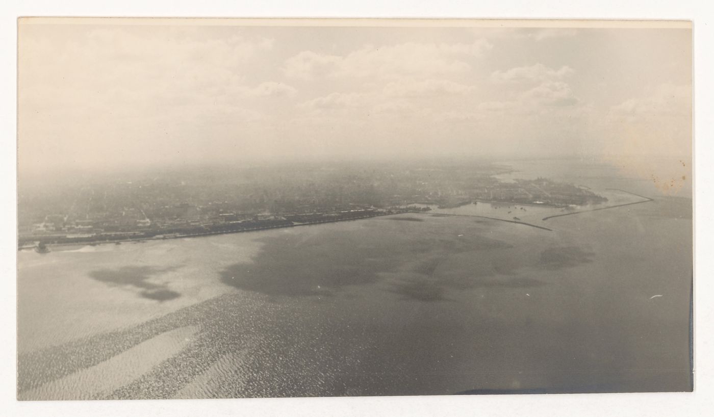 Reference photograph of aerial view of Rio de la Plata for Cruz en el Rio de la Plata, Buenos Aires, Argentina