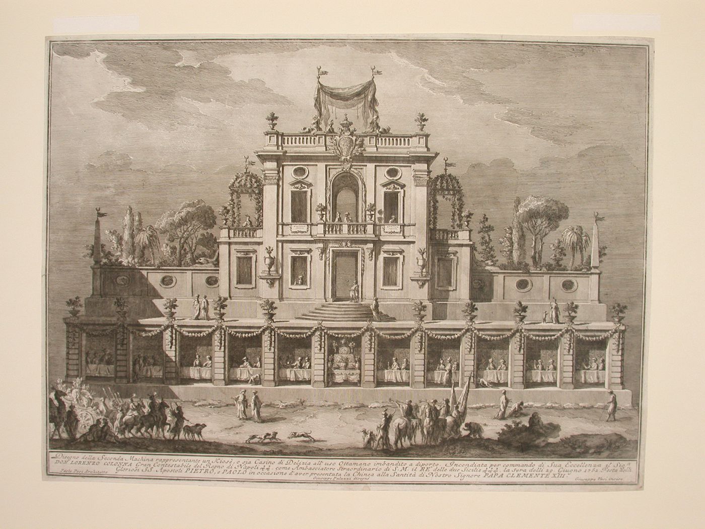 Etching of Posi's design for the "seconda macchina" of 1762