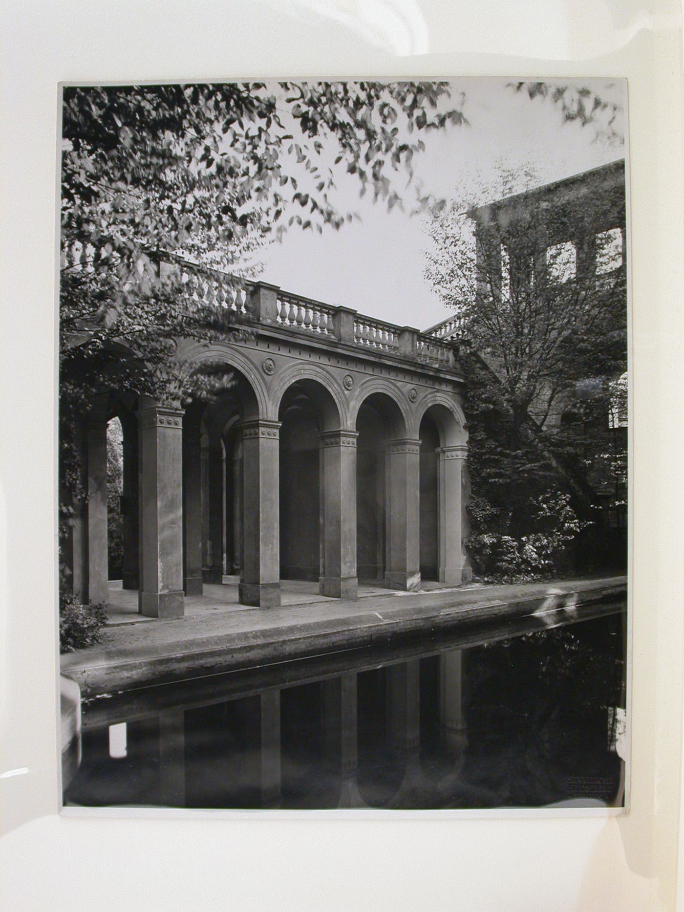 Partial view of the Belvedere auf dem Pfingstberg showing the covered walkways, Pfingstbergschloss, Potsdam, Germany