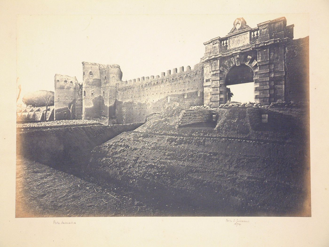 View of the Porta San Giovanni and the Porta Asinaria, Aurelian Wall, Rome, Italy