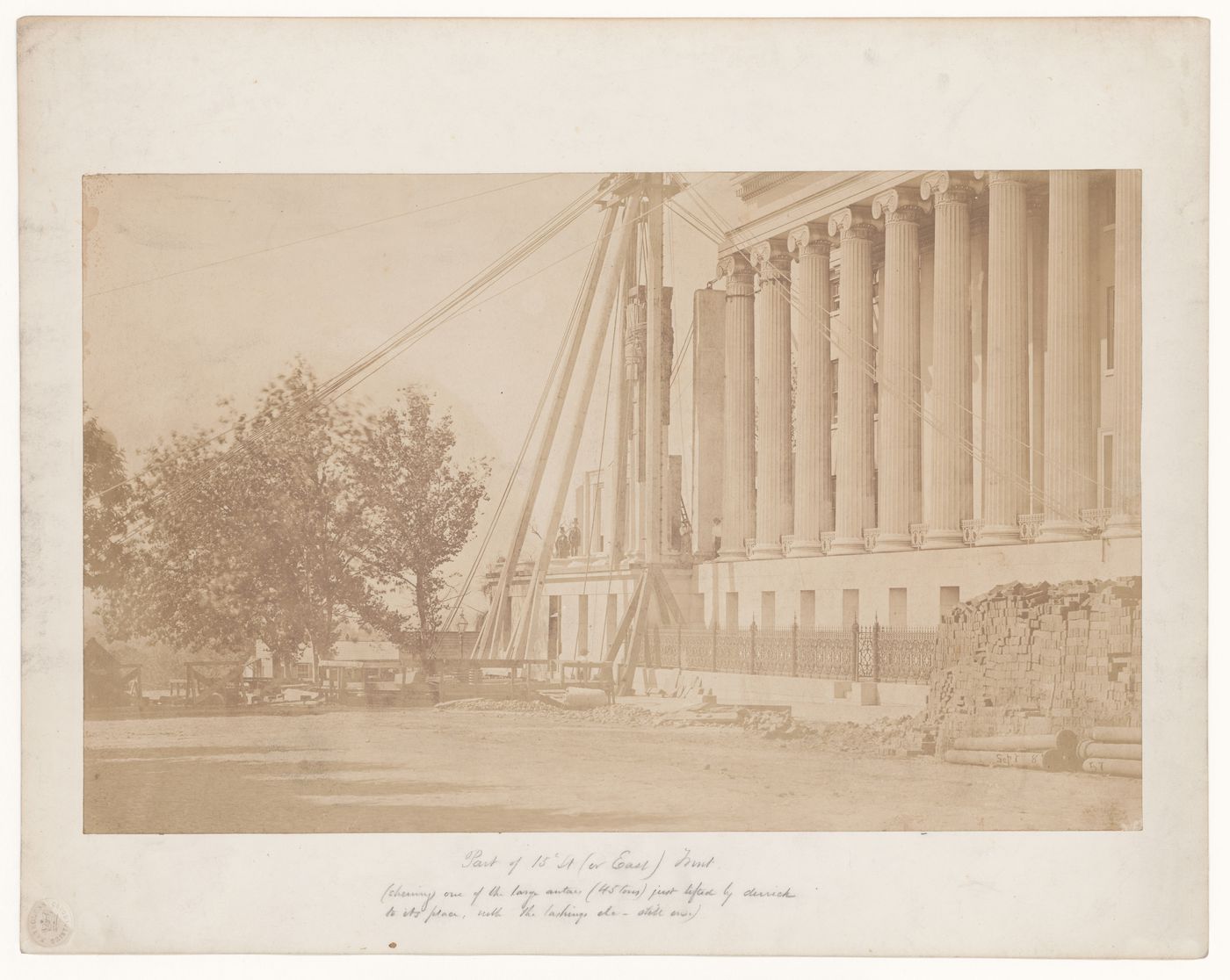 Partial view of 15th Street [east ?] façade of the U.S. Treasury Building, Washington D.C.