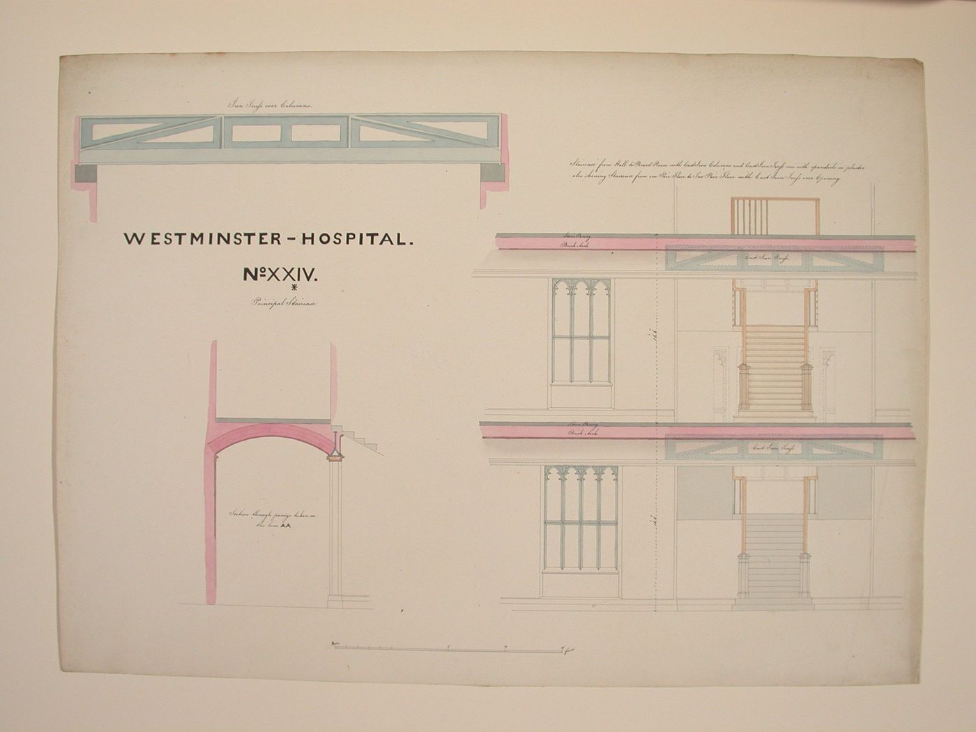 Westminster Hospital. No.XXIV. Dispensary plan / Doors, Windows