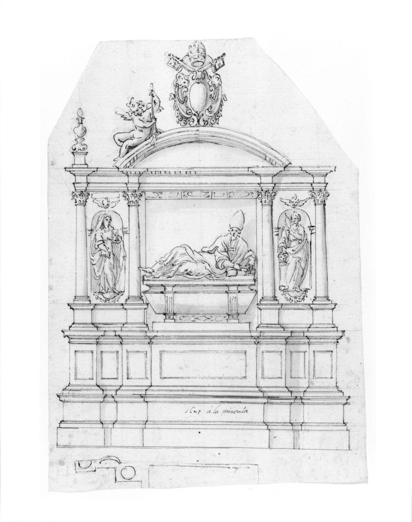 Elevation of a papal tomb monument