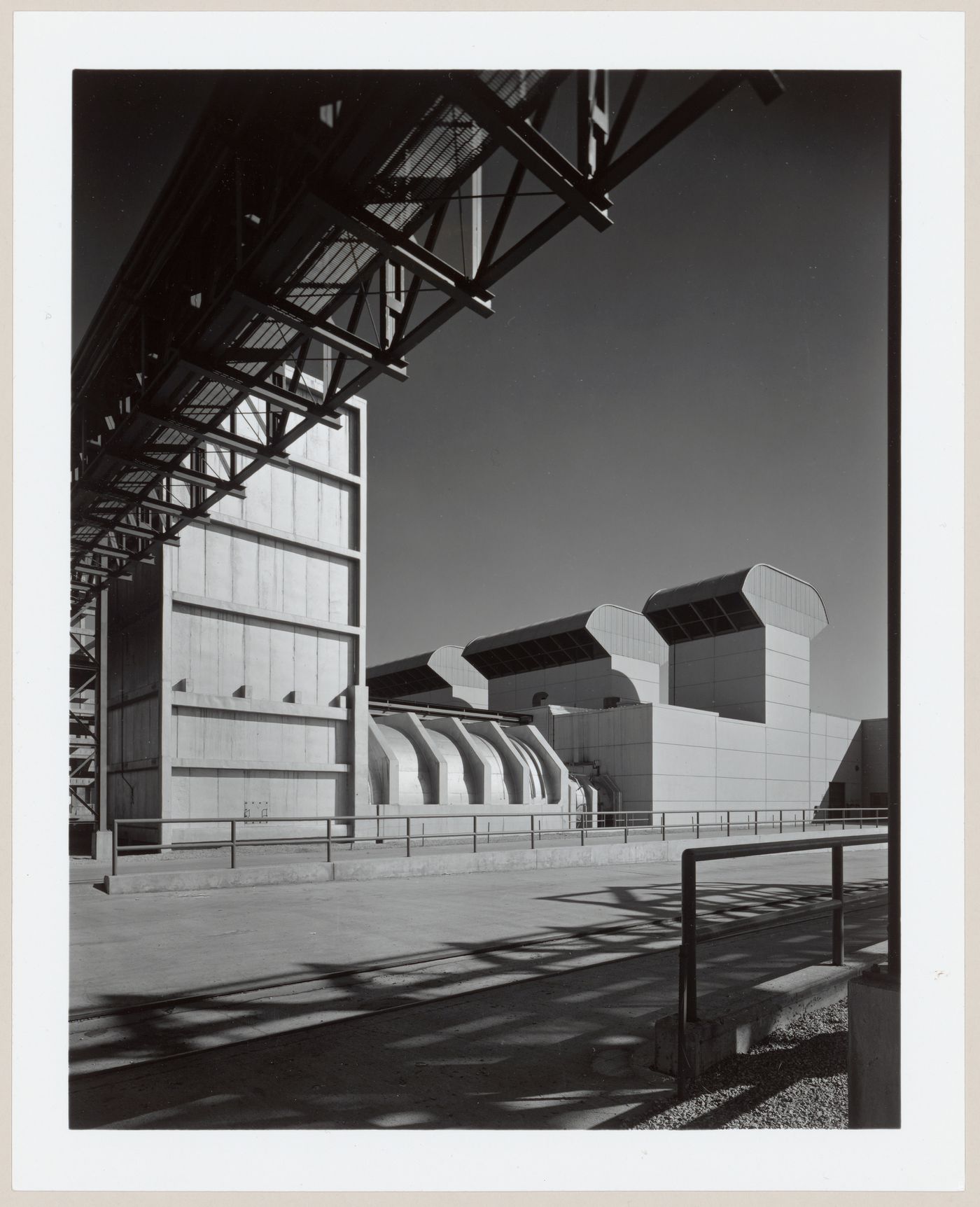 View of northeast façade of the Test Cells, Chrysler Corporation Jet Engine Plant (now the Daimler Chrysler-Warren Truck Plant), Mound and Nine Mile Roads, Sterling Heights, Michigan, United States