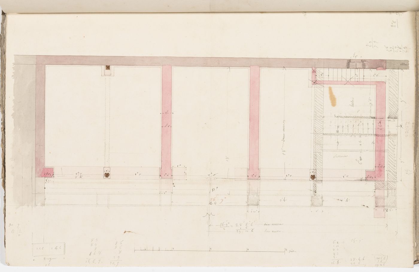 Plan for a stable and granary [?], probably for comte Treilhard