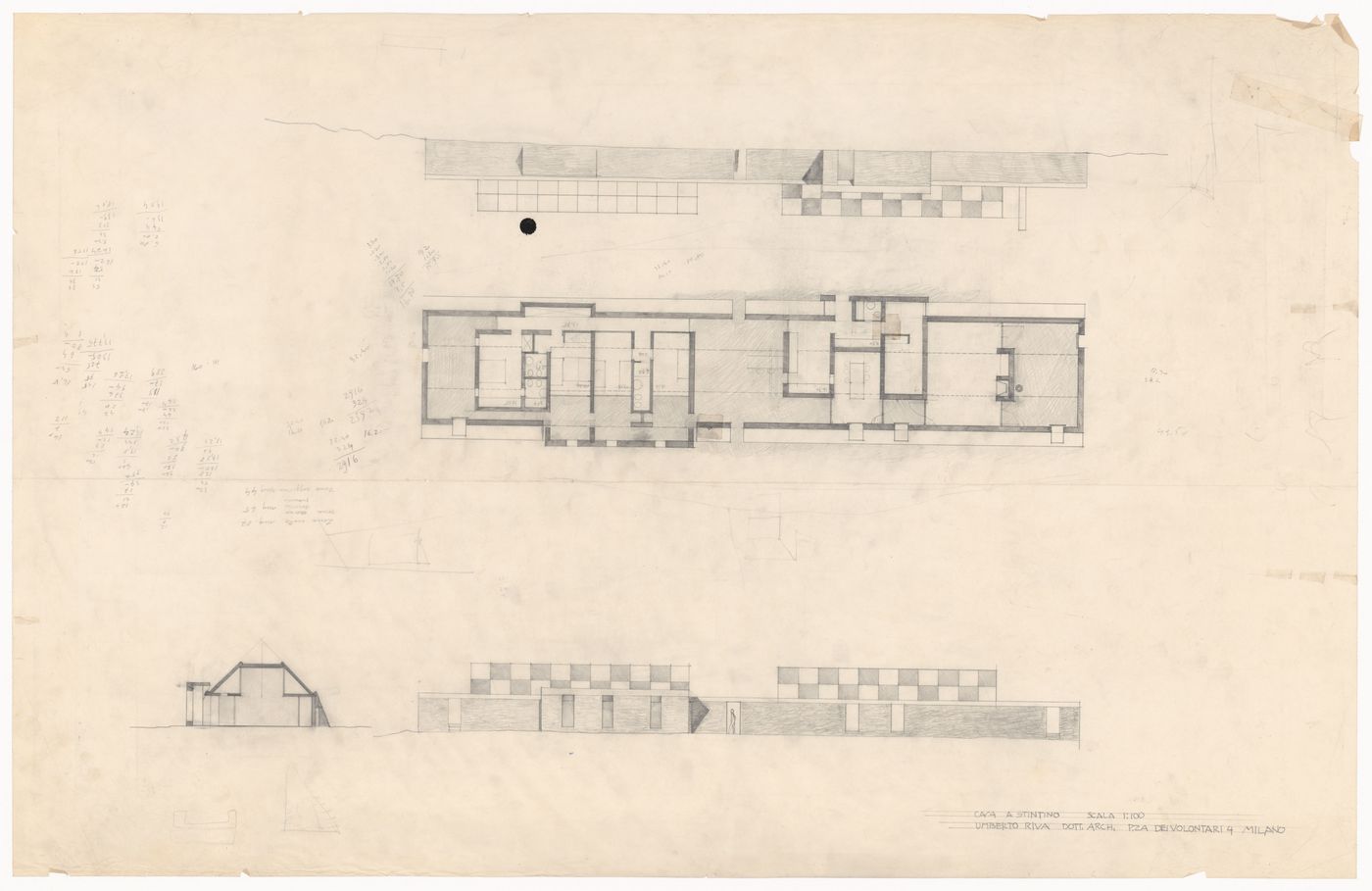 Sections, elevations and floor plans for Case Zazzu, Stintino, Italy
