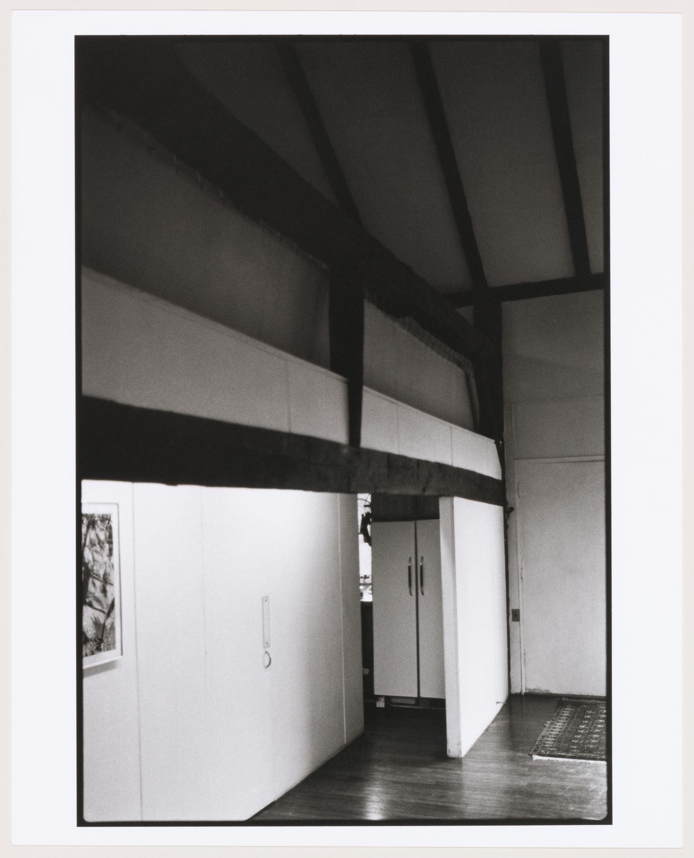 Interior view of Mary Callery Barn with doors and partitions, Huntington, Long Island, New York, United States