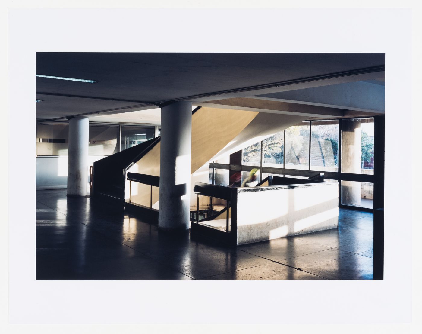 The main staircase of the University Library, Punjab University campus, Sector 14, Chandigarh, India