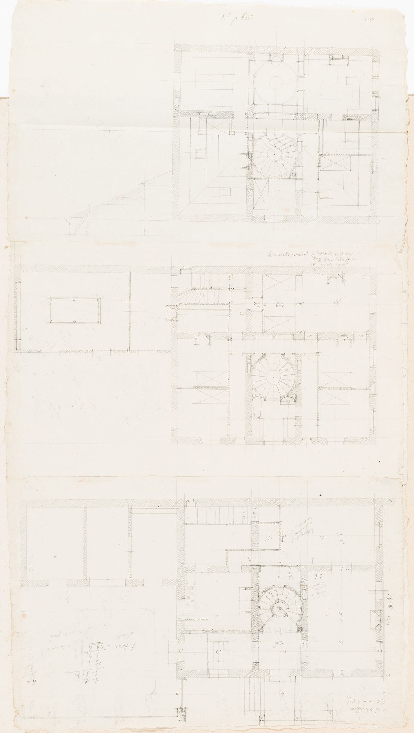 Rohault de Fleury House, 12-14 rue d'Aguesseau, Paris: Plan for the "comble"