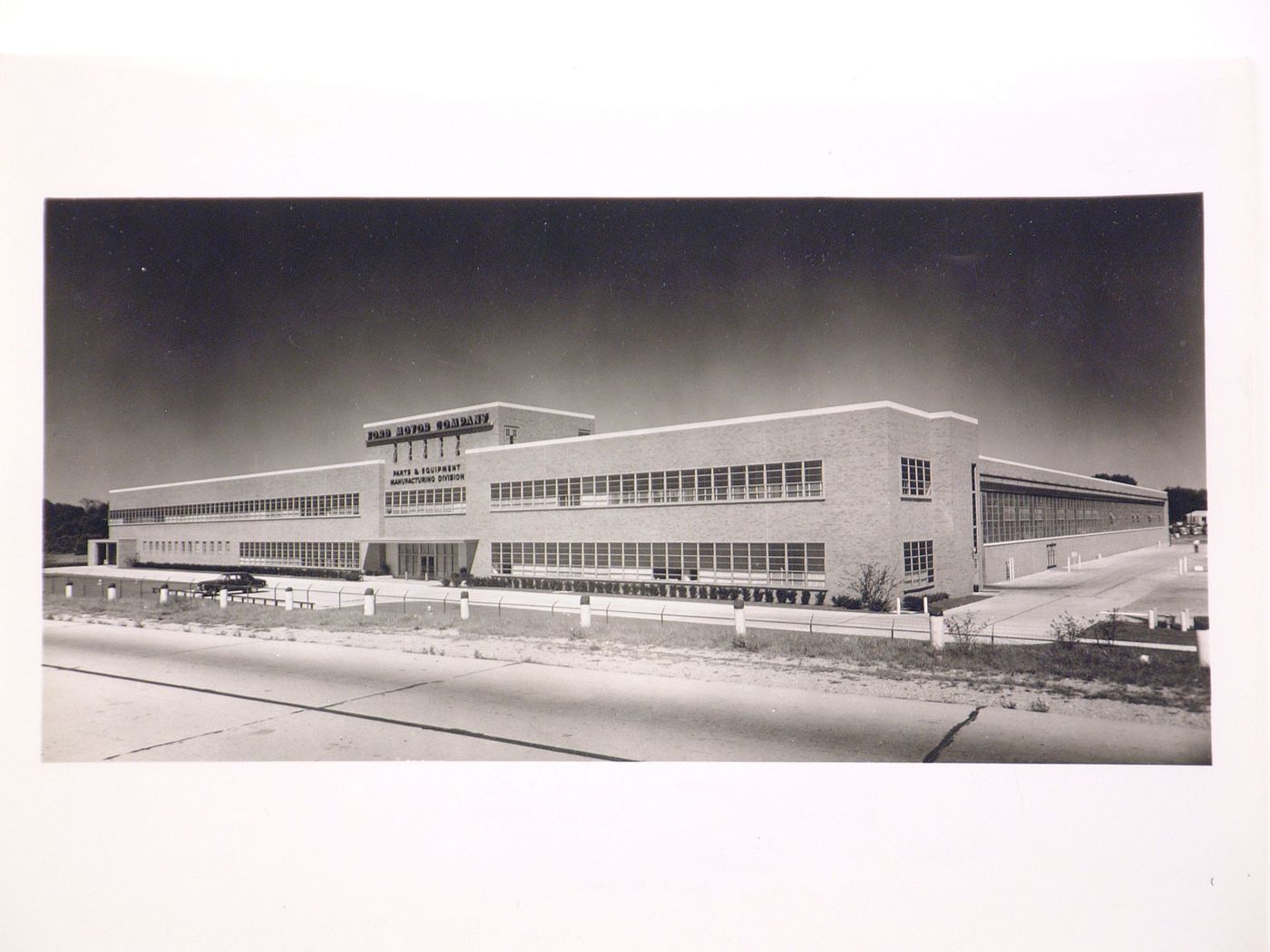 View of the south façade of the Parts and Equipment Manufacturing Building, Ford Motor Company, Ypsilanti, Michigan