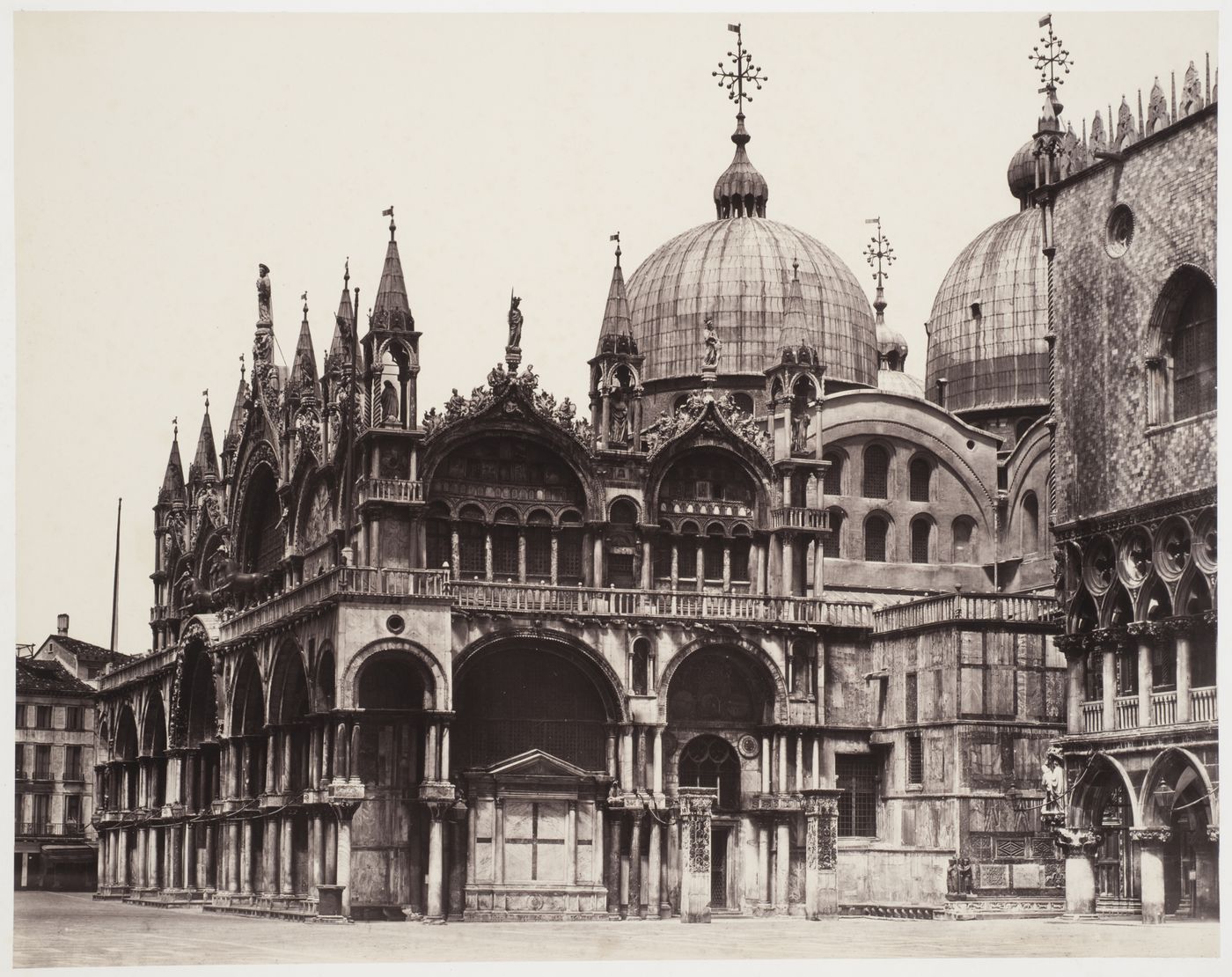 Partial view of the Basilica di San Marco showing the statue of the Tetrarchs, Venice
