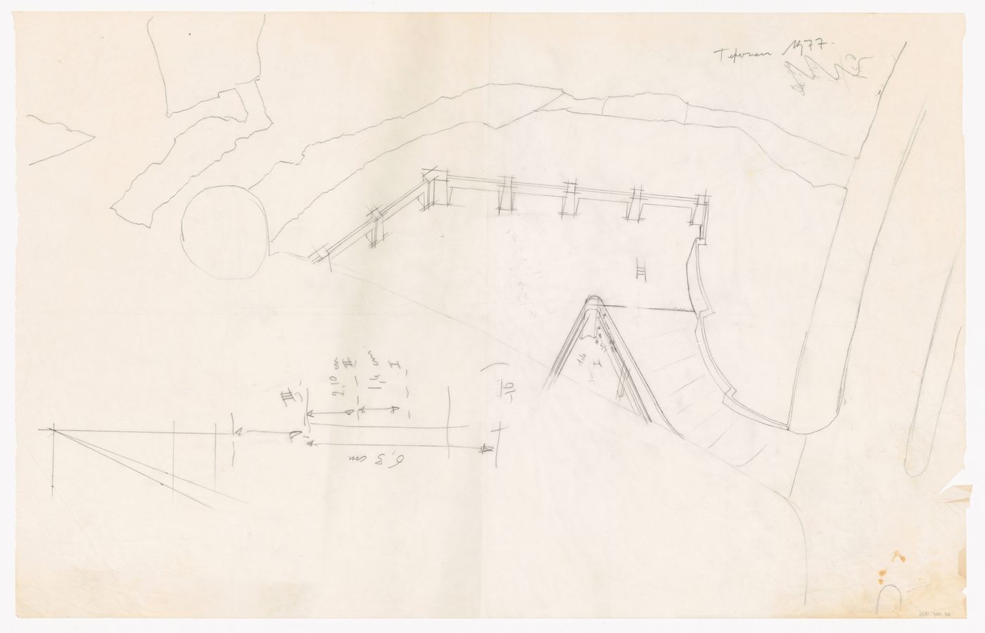 Sketch for Pahlavi National Library Competition, Tehran, Iran