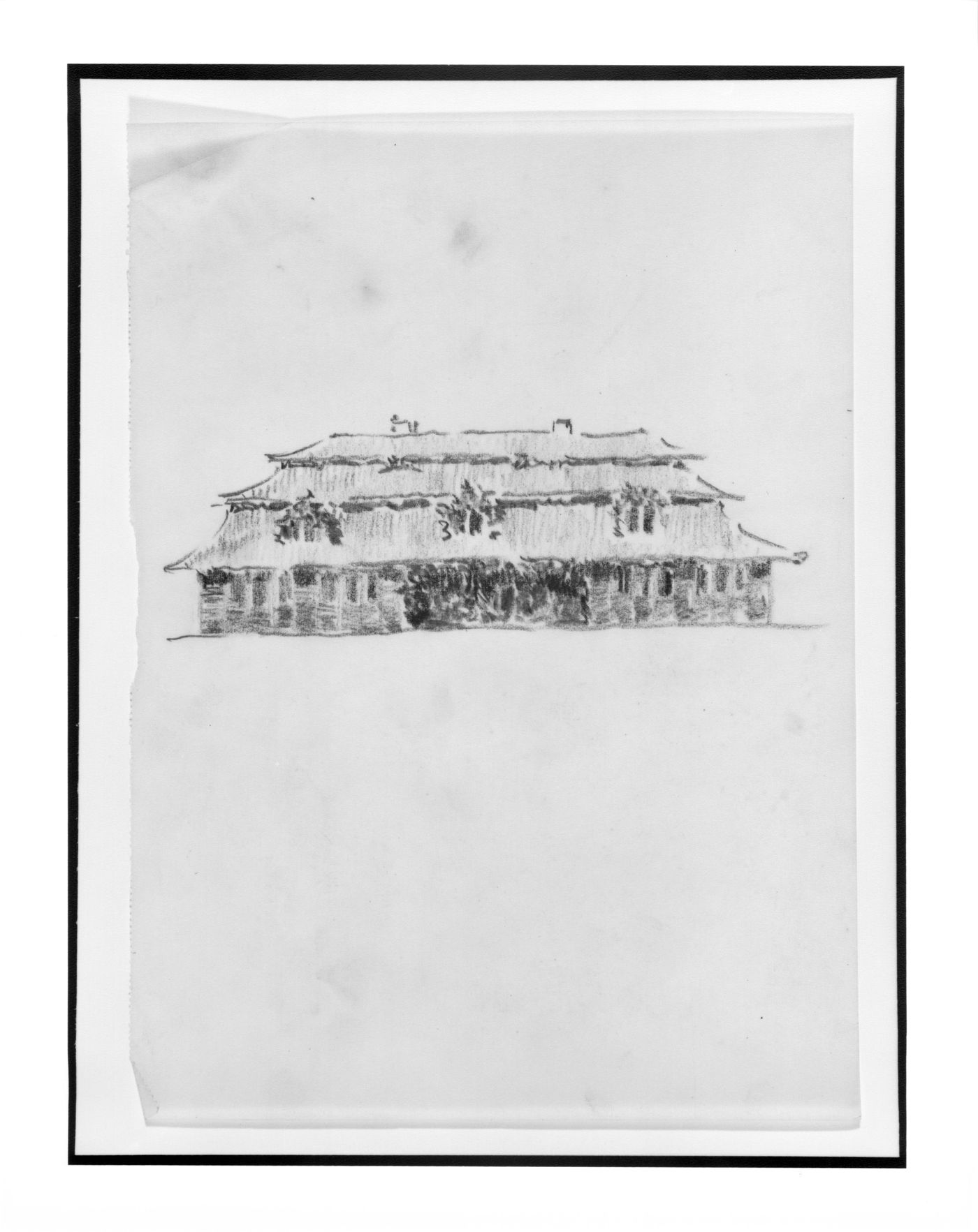 Study of the elevation for a house(?)