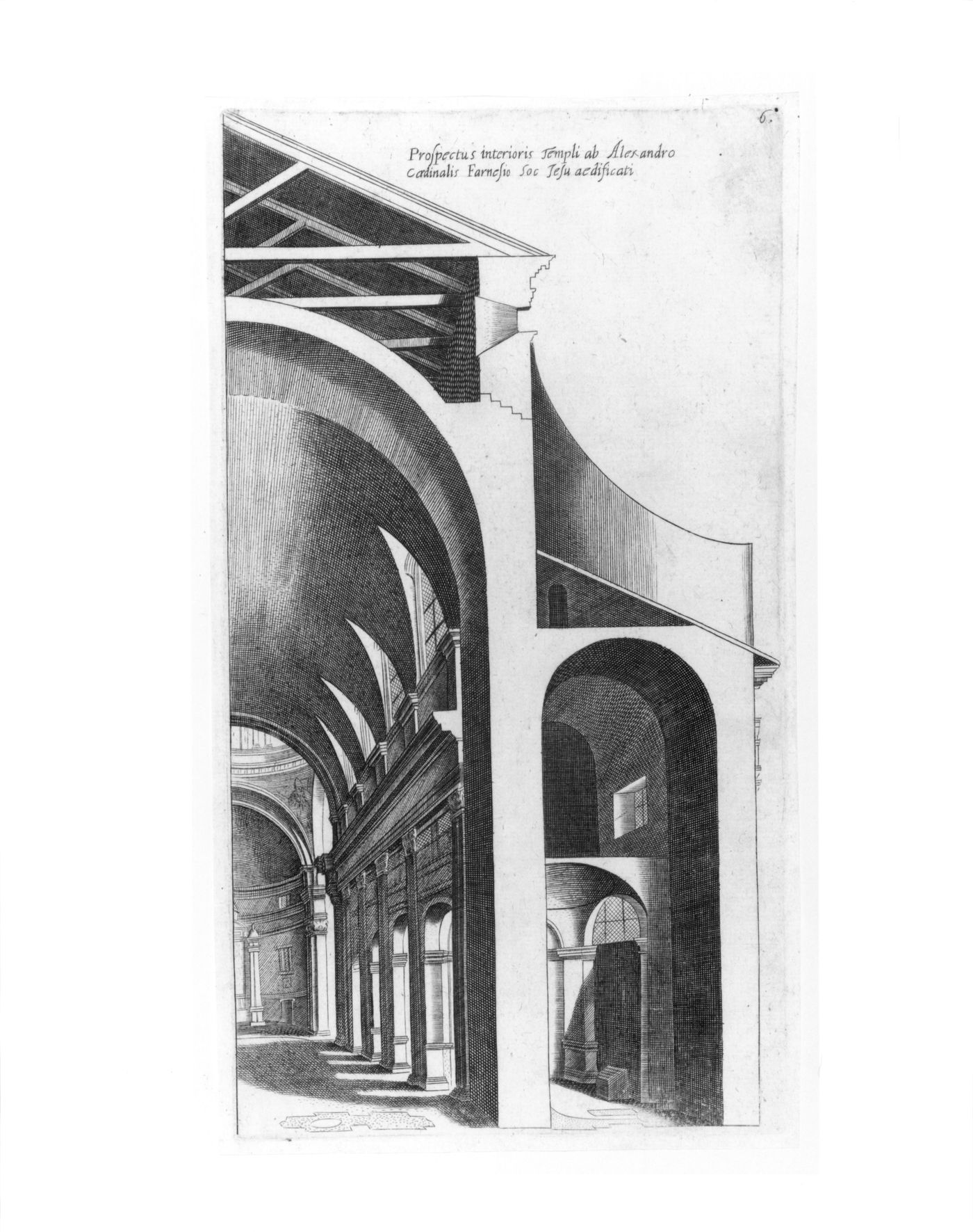 Half-section with perspective view of Il Gesù, Rome