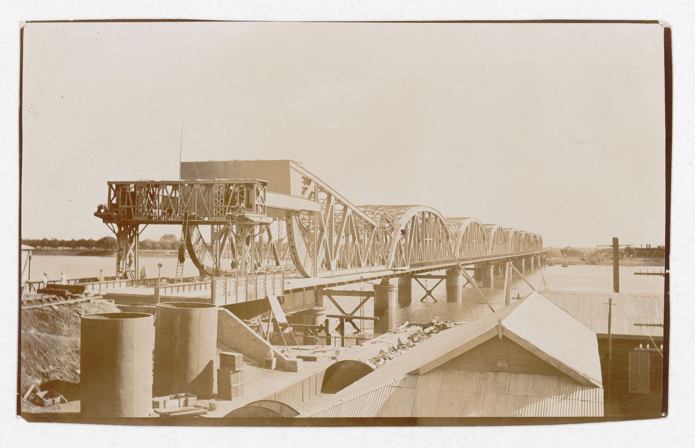 View of the drawbridge on the Blue Nile Road and Railway Bridge, Khartoum, Sudan