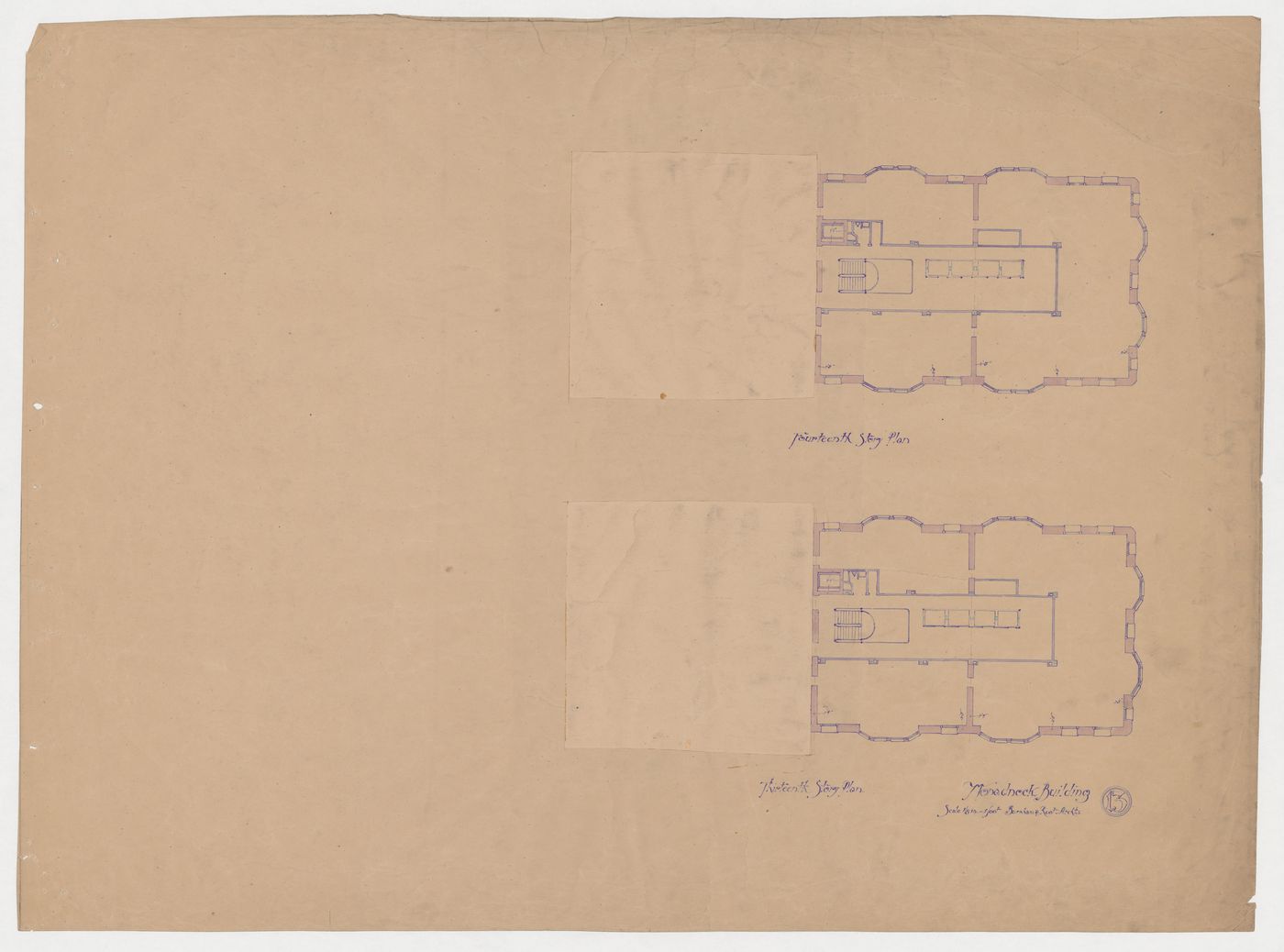 Monadnock Building, Chicago: Thirteenth and fourteenth floor plans