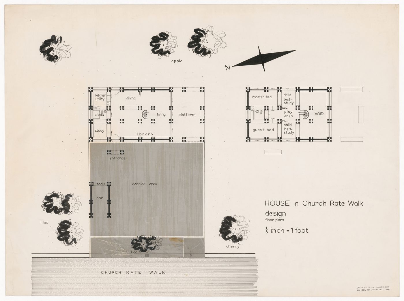 House plan for The Shape of Cambridge: A Plan, Cambridge University, England