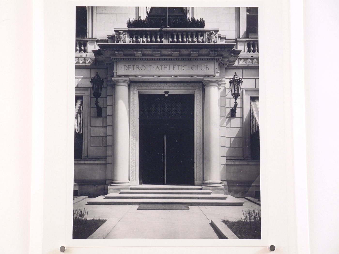 View of the main entrance to the Detroit Athletic Club, Detroit, Michigan