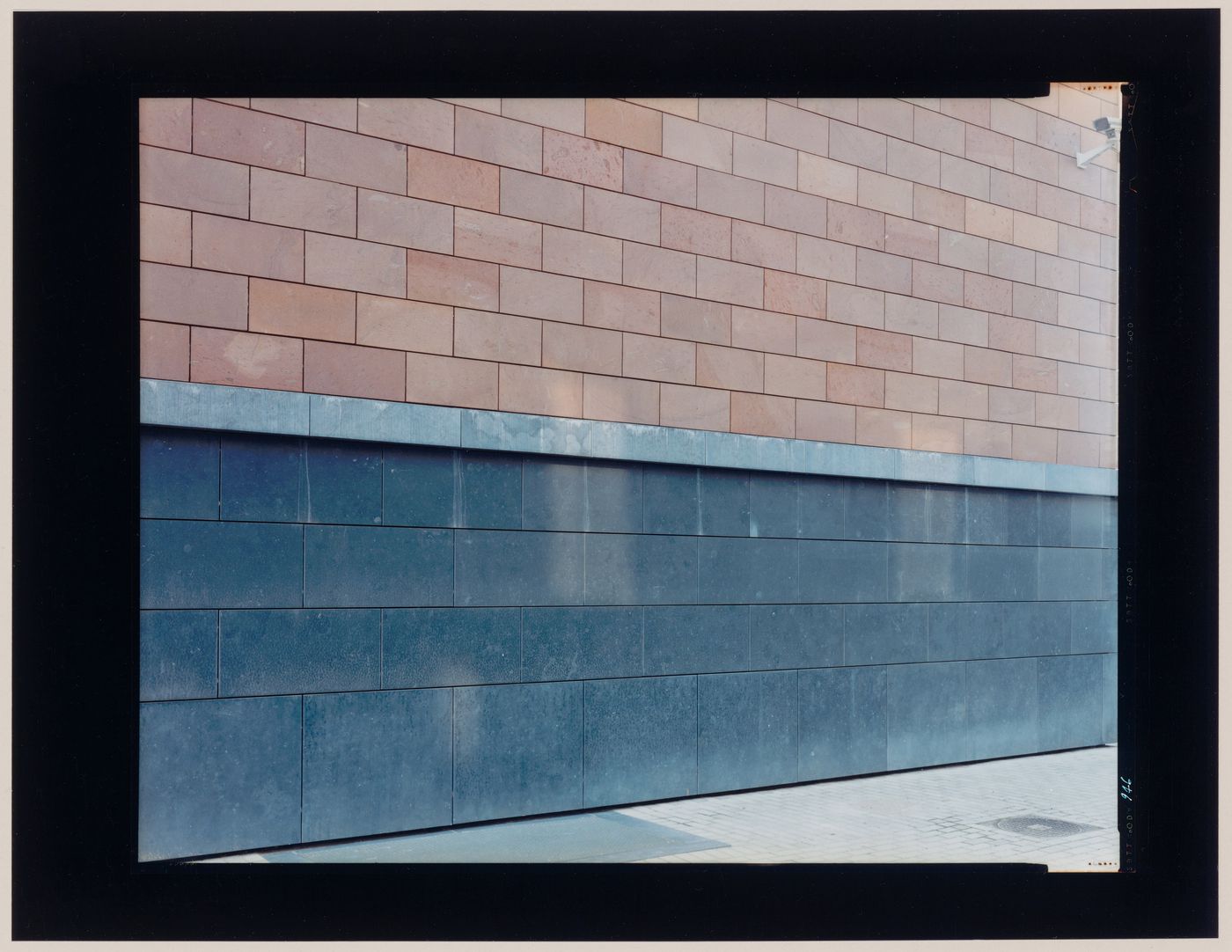 View of a stone wall showing a surveillance camera, Maastricht, Limburg Province, Belgium (from the series "In between cities")