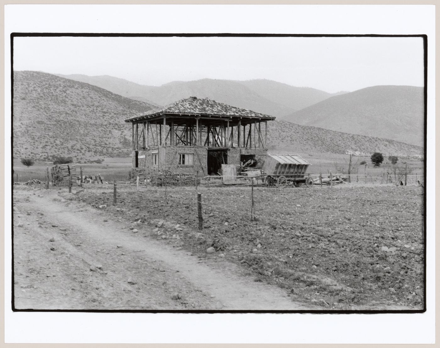 House under construction, east of Kirsehir, Turkey