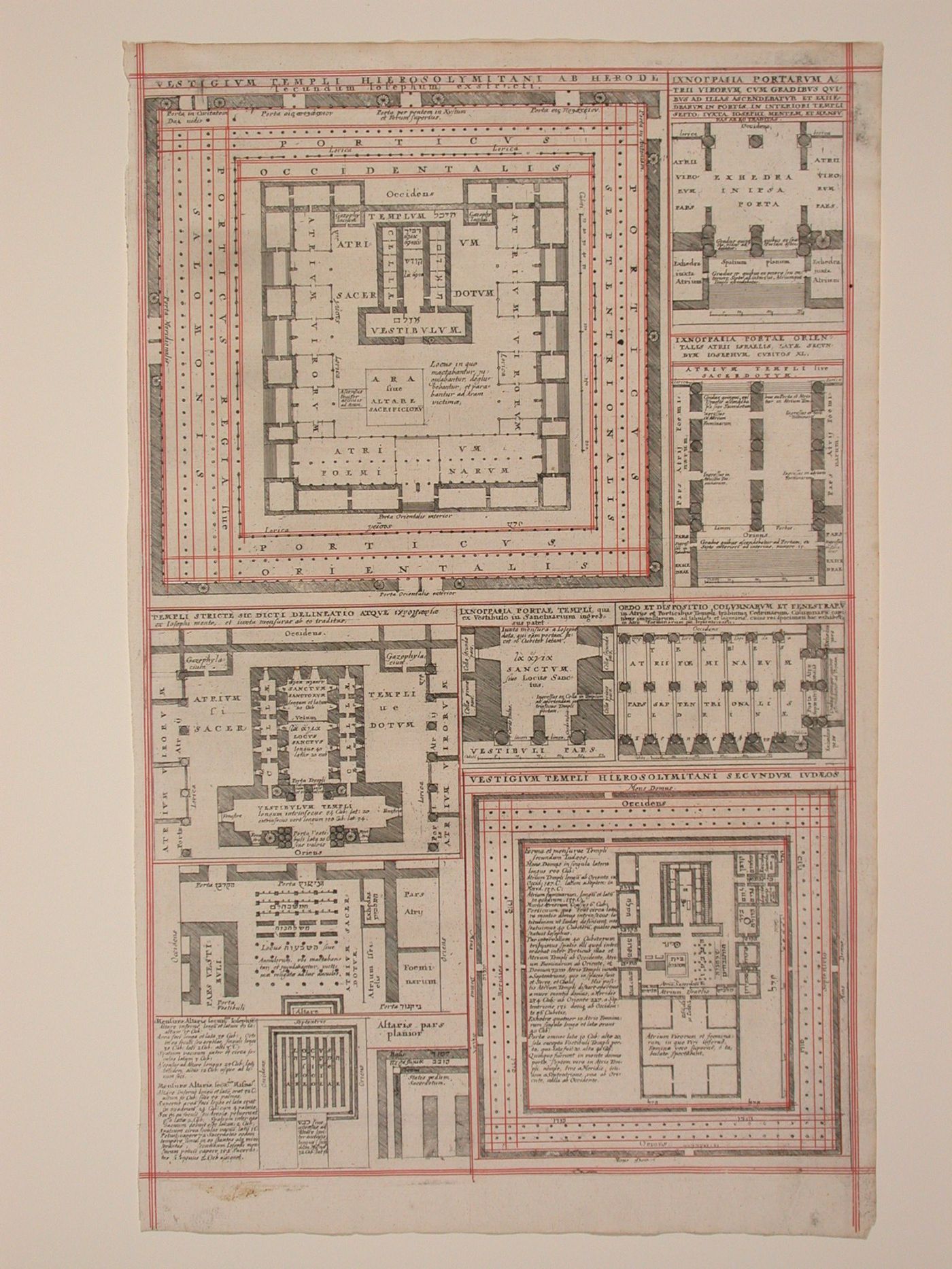 Waltons Biblia Sacra Polyglotta: Plans reconstruction of Salomon's Temple