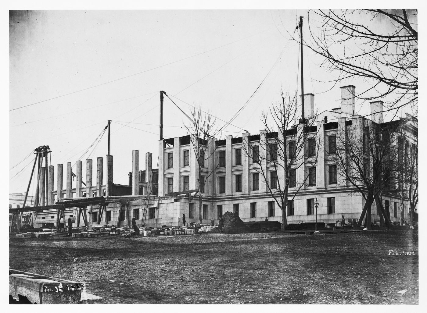 Treasury Building under contruction: View showing one wing half completed, Washington, District of Columbia