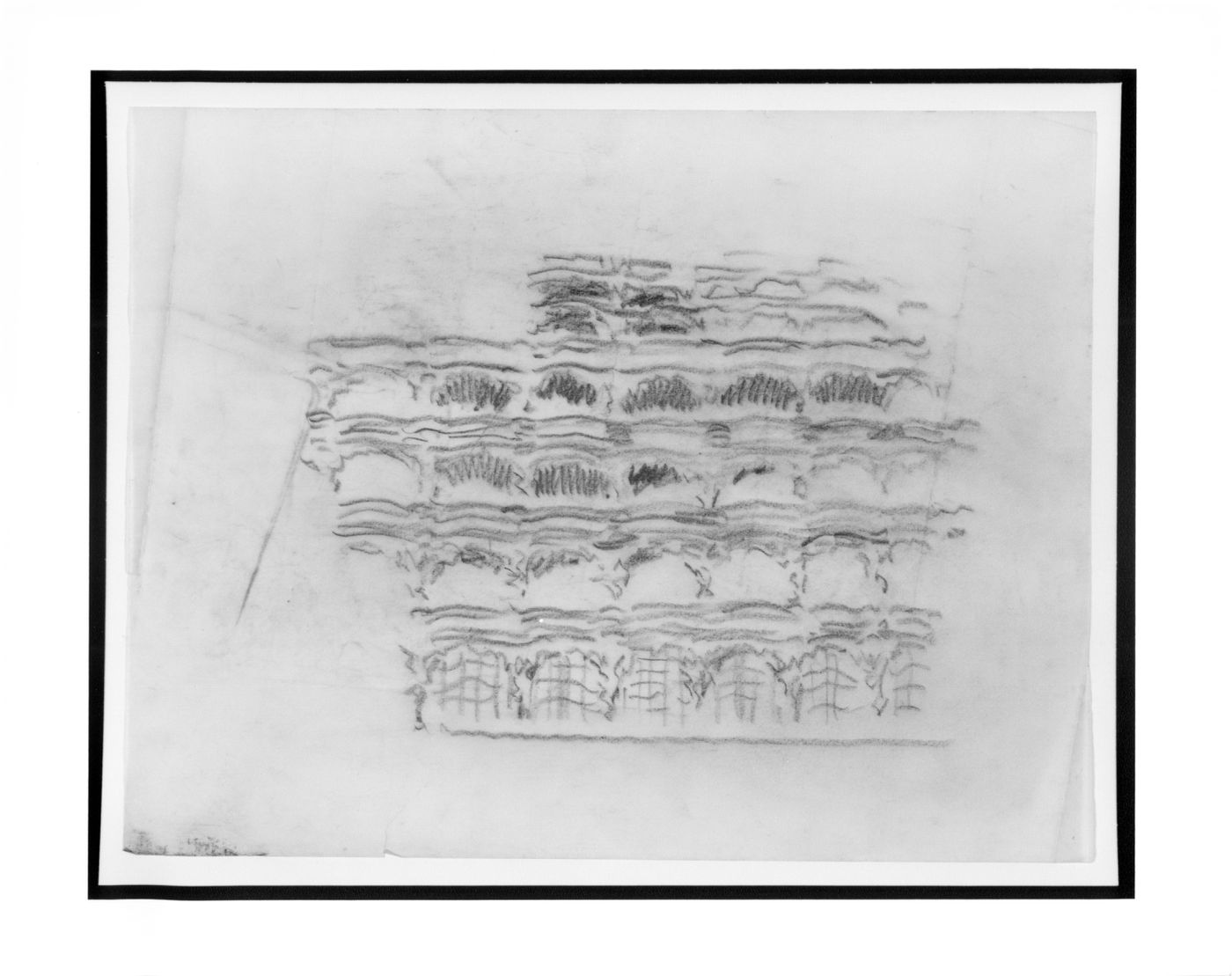 Sketch of a partial elevation of the balconies for a Concert Hall Project, Dresden