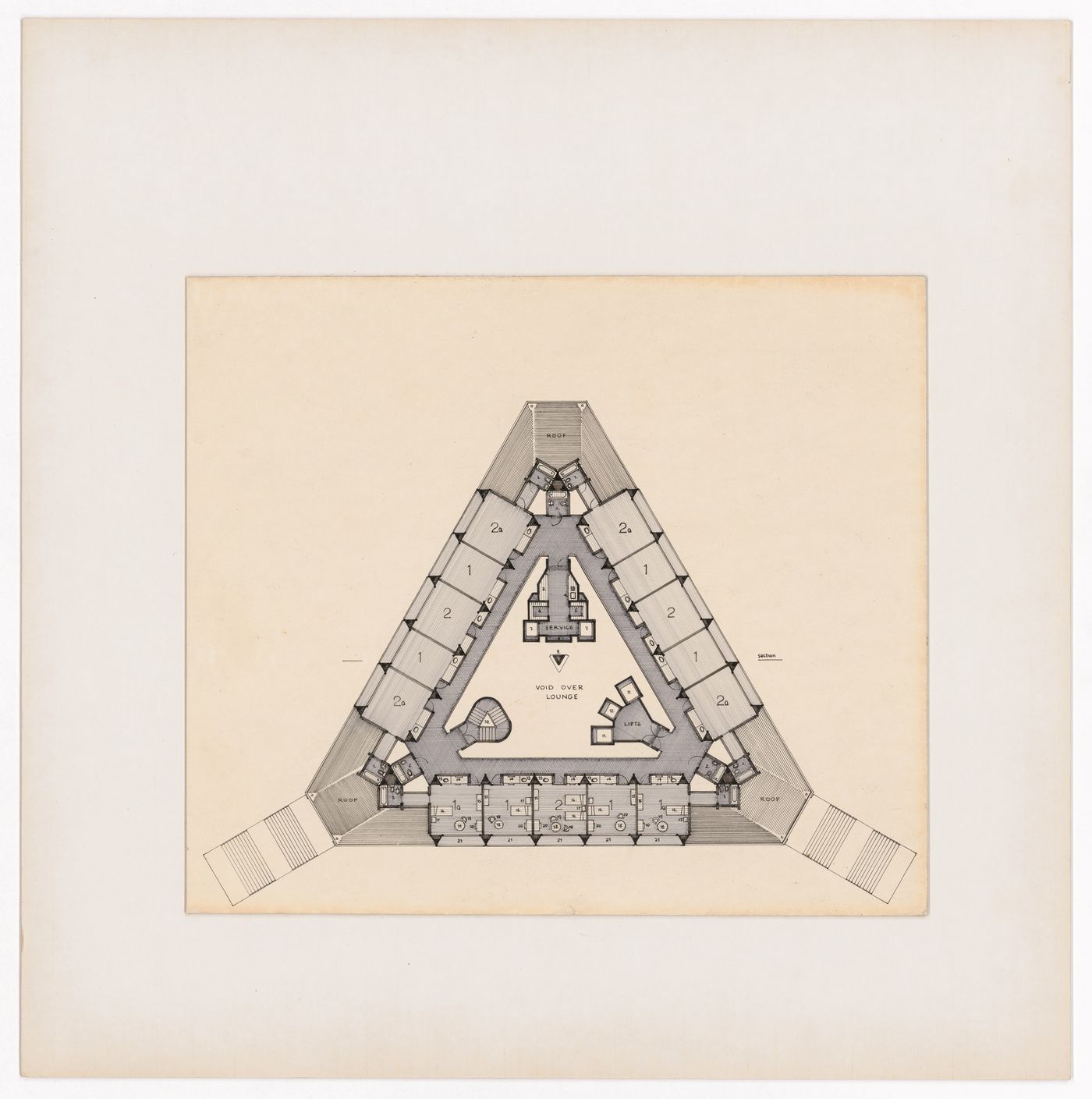 Dormitory floor plan for The Shape of Cambridge: A Plan, Cambridge University, England