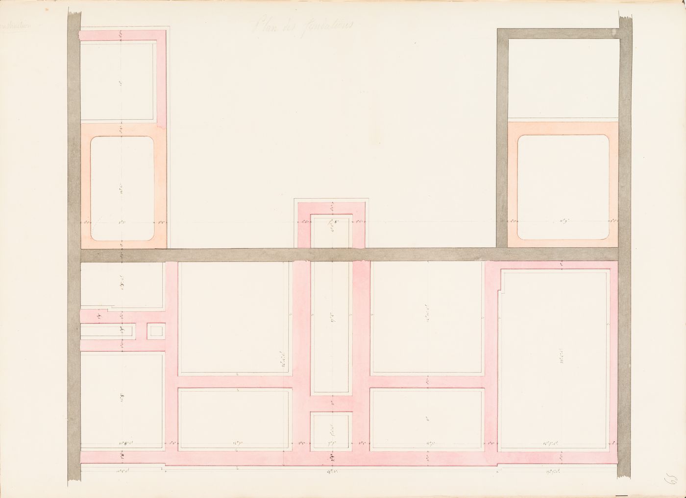 Rohault de Fleury House, 12-14 rue d'Aguesseau, Paris: Foundation plan