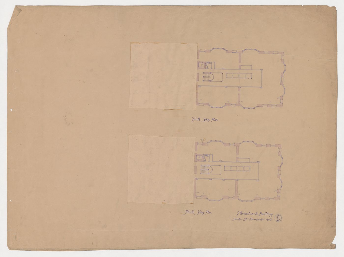 Monadnock Building, Chicago: Ninth and tenth floor plans