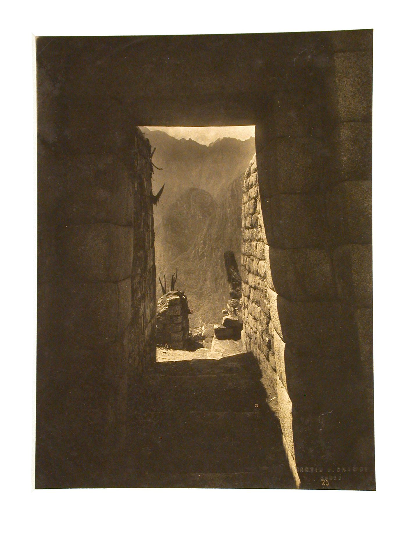 View of an entrance and alley beside the House of Ñusta [princess], Machu Picchu, Peru