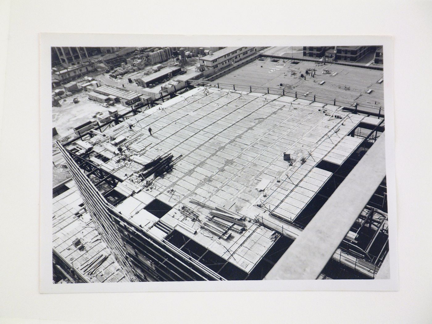 View of construction of steel structure for power station, United Kingdom