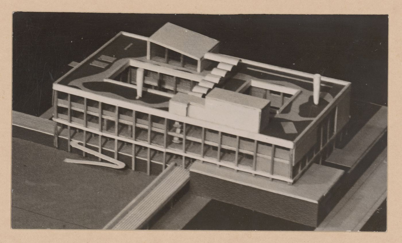 Plan of Town Centre and Community Centre, Newton Aycliffe, England: view of a model