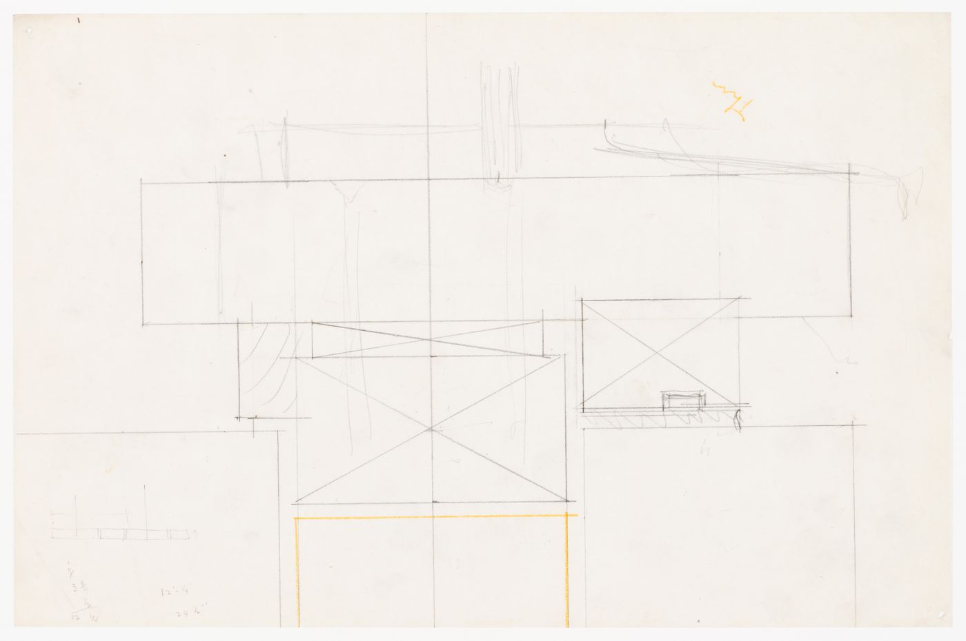 Unidentified drawing, possibly a sectional detail for the Metallurgy Building, Illinois Institute of Technology, Chicago
