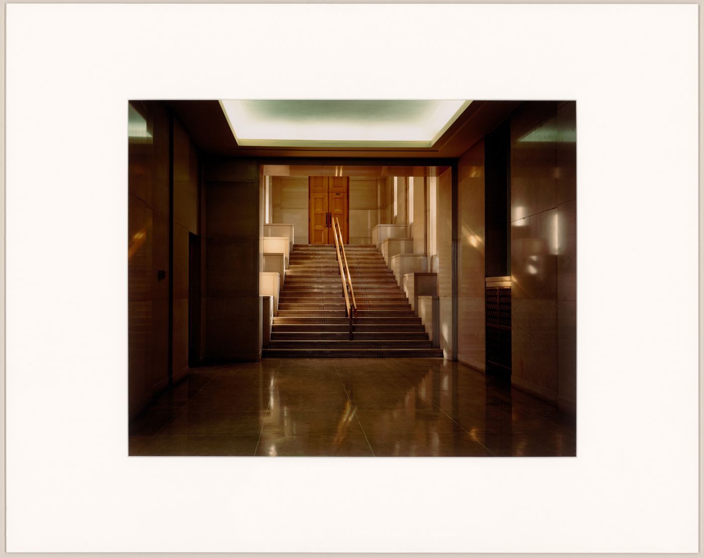 West staircase leading to the auditorium, entrance hall, Université de Montréal, Montréal, Québec