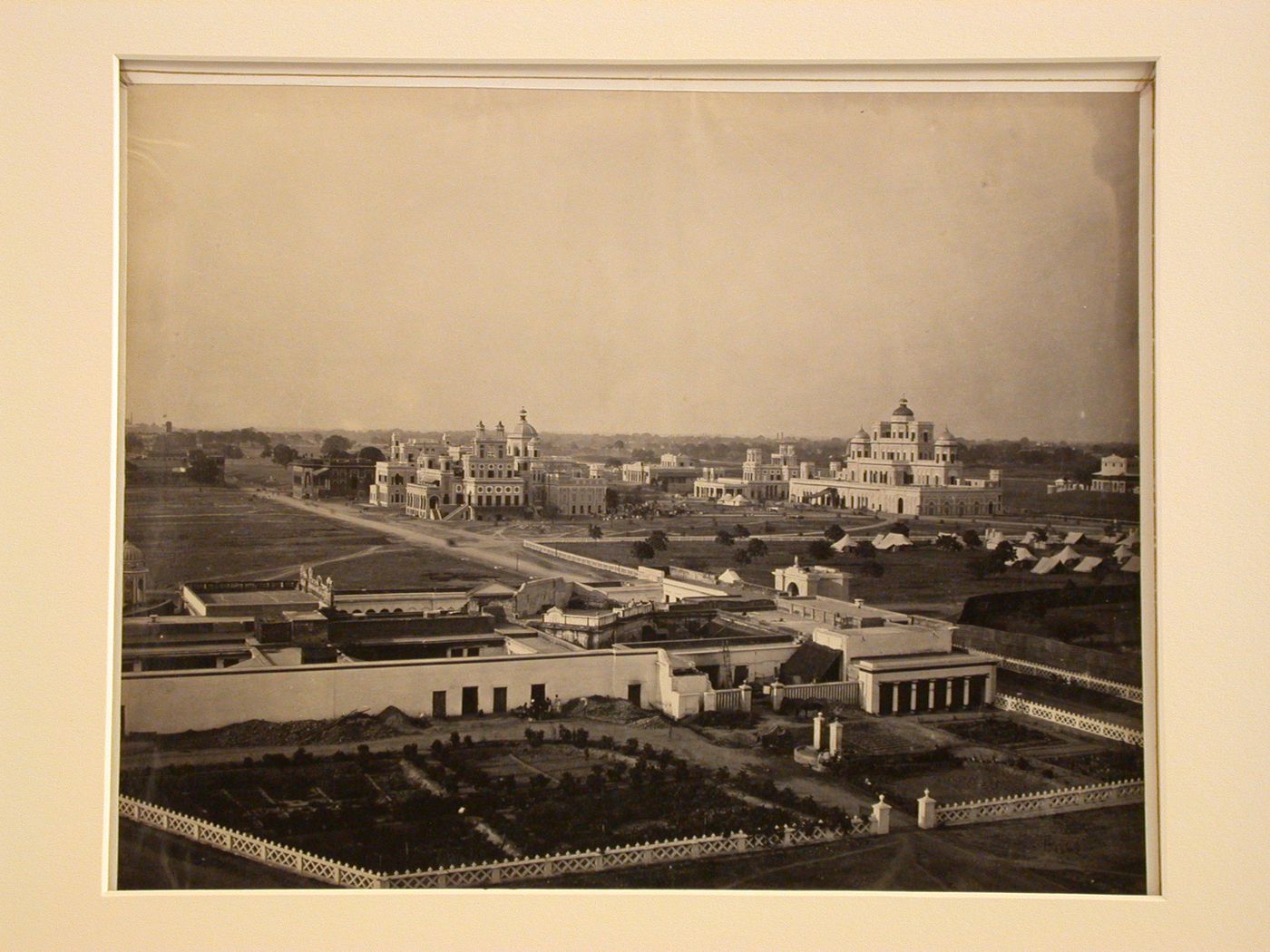 View of Lucknow showing the Chattar Manzil [Umbrella Palaces] in the background, India