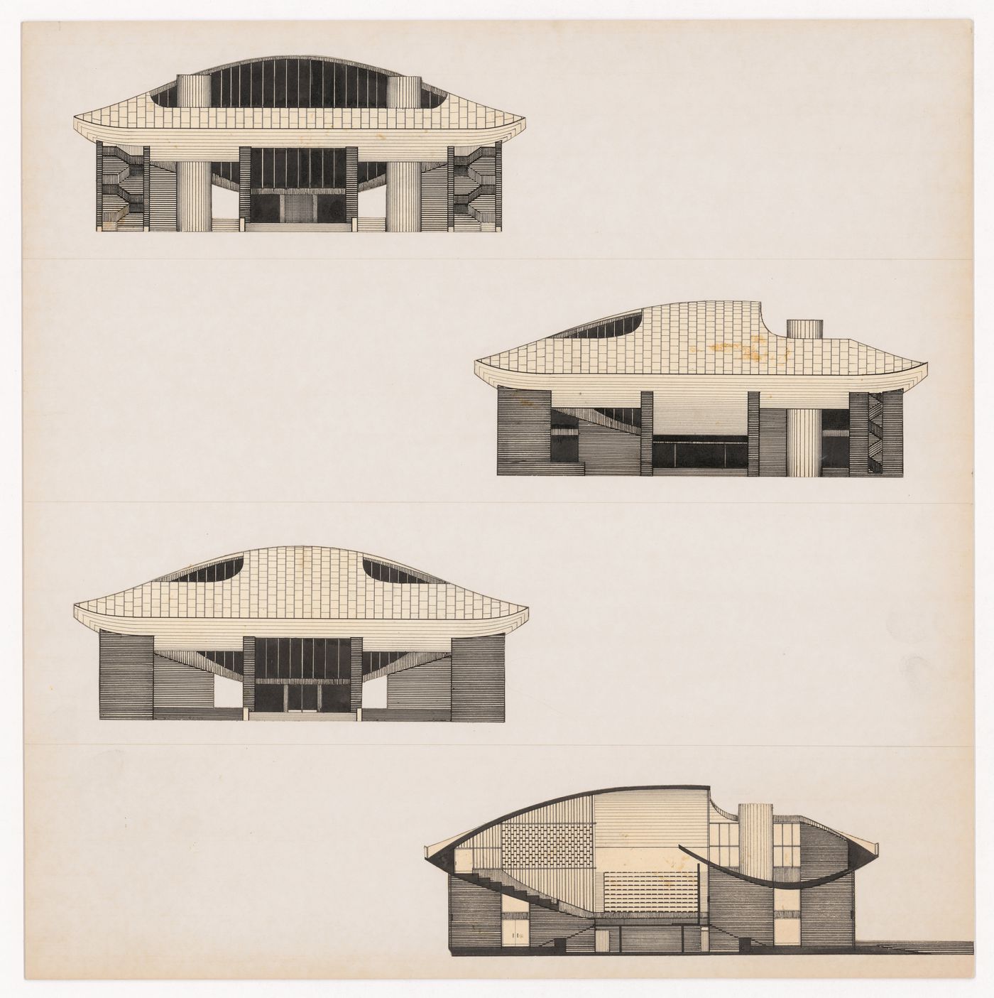 Senate sections and elevations for The Shape of Cambridge: A Plan, Cambridge University, England