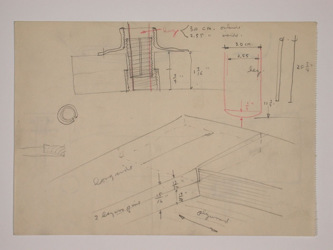 Various documents and drawings including furniture design and office renovation: File G 704