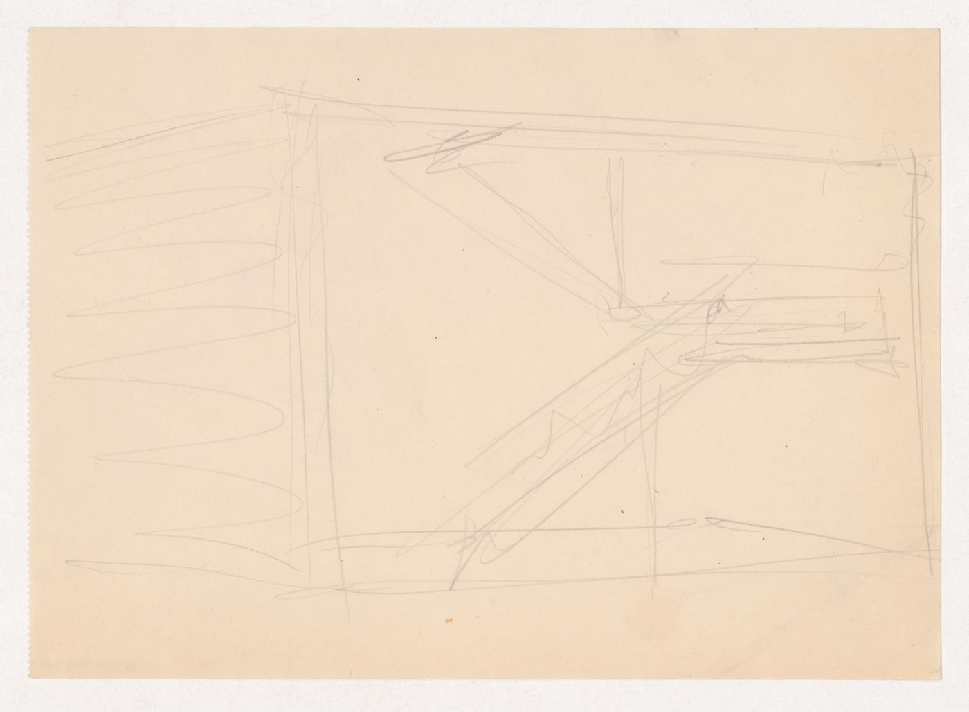 Perspective sketch for stairs for the Metallurgy Building, Illinois Institute of Technology, Chicago