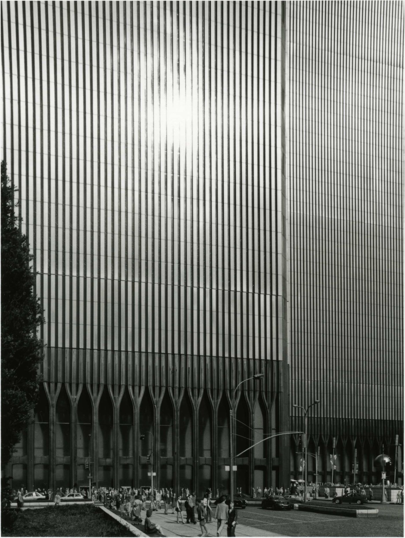 Partial view of a model of the World Trade Center, New York City, New York, at Tobu World Square, Tochigi Prefecture, Japan