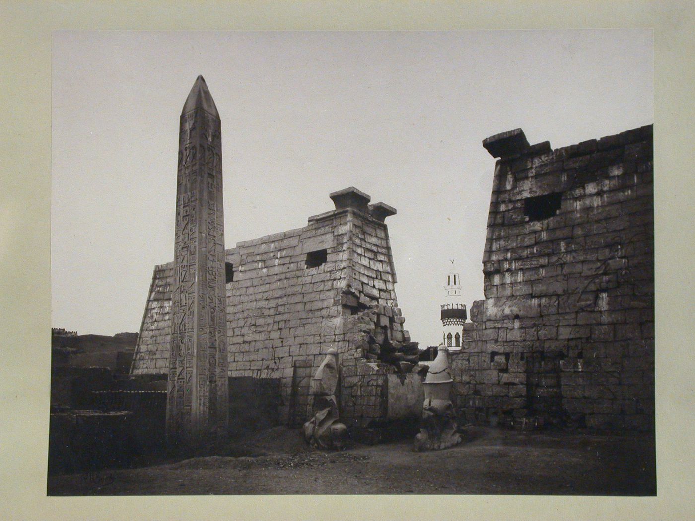 Temple of Amun, view showing First Pylon and Obelisk, Luxor, Thebes, Egypt